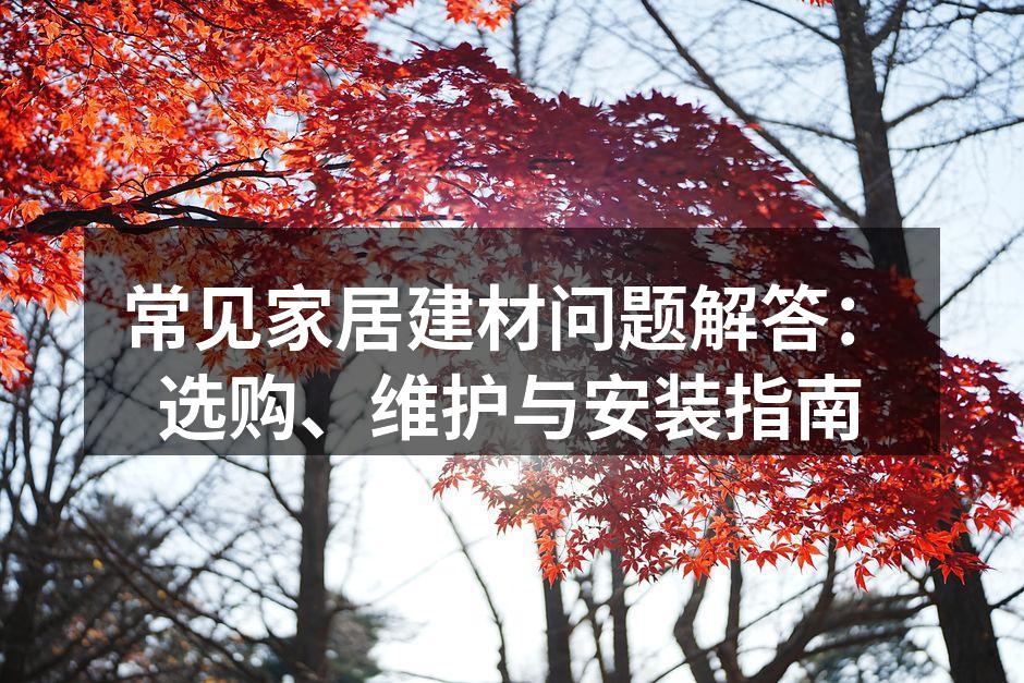 常见家居建材问题解答:选购、维护与安装指南